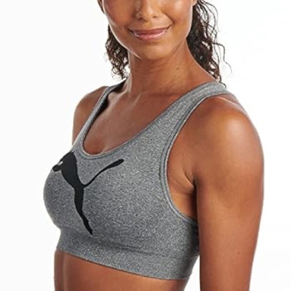 Puma Women's Charcoal Sports Bra - Picture 2 of 3